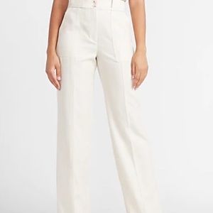 Express Cream High-Waisted Trousers